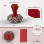 Cuisinel Cast Iron Chainmail Scrubber + Pan Scraper - The Patented Original Ergonomic Stainless & Silicone Pot & Skillet Cleaner - Premium Food-Safe Design - Easy Clean Dishwasher Safe Cookware Sponge - Image 4