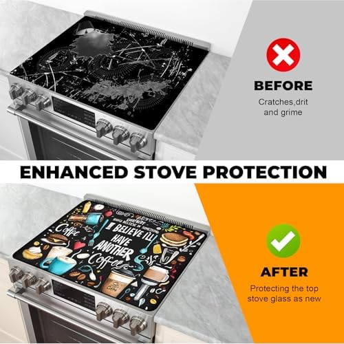 Stove Top Cover for Glass Electric Stove (Coffee, 30" x 21") - Image 5