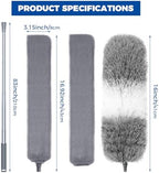 4 Pcs Dusters for Cleaning, 2 in 1 Microfiber Dusters and Retractable Gap Dust Cleaner with 1 Microfiber Dusting Cloths Long Handle 30-100 Inches Extension Pole for Ceiling Fan Cleaning Supplies - Image 2