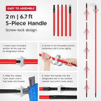 Tyroler Window Washing Kit with Extension Pole 12"-80", 100% Silicone Head - Image 7