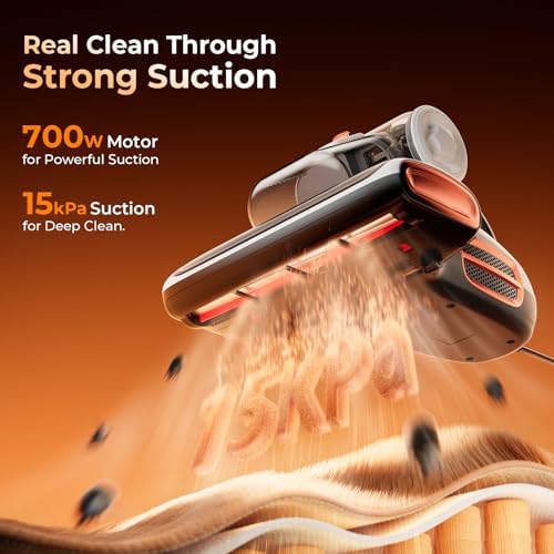 JIGOO T600 Mattress Bed Vacuum Cleaner with UV-C Light, 15Kpa Suction, 700W - Image 2