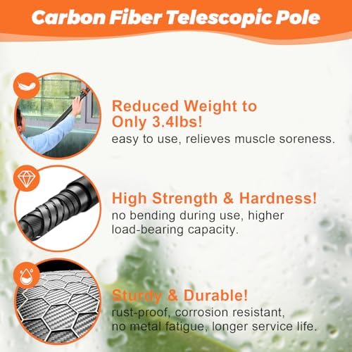 4.7-30FT Carbon Fiber Telescopic Squeegee for Window Cleaning Kit - Image 2