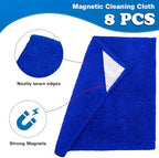 Gersoniel Magnetic Microfiber Cleaning Cloth, Dark Blue, 6 x 6 Inch, 8 Pcs - Image 3