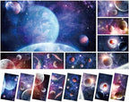 8 Pack Fluorescent Light Covers with 80 Magnets Decorative for Classroom Ceiling Light 4 x 2 Feet Magnetic Light Covers Filter Easy Install for Office Hospitals & Home Drop Ceiling Supplies(Planet ) by Wiooffen