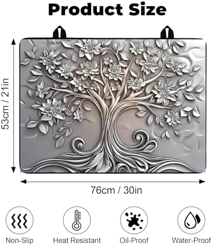 Heat-resistant Stove Top Cover - 28.5" X 20.5" Cooktop Protector Covers, Scratch-resistant Washable Pad Kitchen Countertop Mat (Fog, 30" x 21") - Image 2