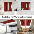 Vatge Christmas Red French Door Curtains - Festive Holiday Door Decor for Door Window, 1 Panel, W25 x L72, Red - Image 6