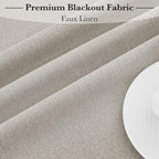 RYB HOME 100% Blackout Curtains for French Door, Privacy Lightweighted Door Window Curtains Thermal Insulated for Kitchen Living Room Easy to Install Blinds, W26 x L69 inch, 1 Pc, Taupe - Image 5