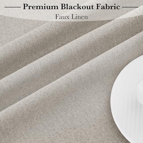 RYB HOME 100% Blackout Curtains for French Door, Privacy Lightweighted Door Window Curtains Thermal Insulated for Kitchen Living Room Easy to Install Blinds, W26 x L69 inch, 1 Pc, Taupe - Image 5