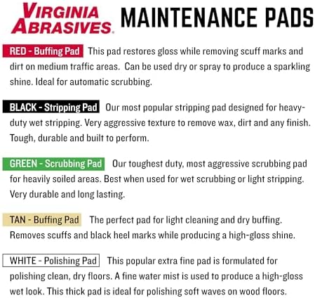 Green Floor Maintenance Pads, Scrubbing & Cleaning, 12" x 18" x 1", 5 Pack - Image 5
