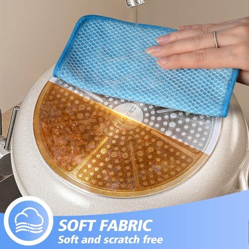 KinHwa Dish Cloths for Washing Dishes with Scrub Side, Microfiber Dish Rags - Image 4
