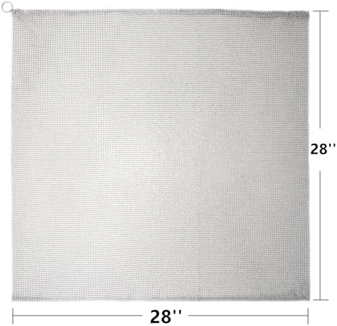 Cast Iron Cleaner & Chainmail Skillet Scrubber - 28''x28'' 3.8mm Small Ring, 316L Stainless Steel Interlocking Mesh Sheet, Flexible Chainmail Panel, Fine Linked Ring Fabric, Woven Ring Net - Image 6