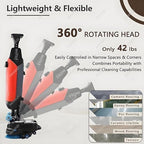 17" Commercial Floor Scrubber Machine with Double Brush Disc Battery-Powered Multi-Functional Floor Buffer Machine 360°Rotation,13000 sqft,360RPM Motor,1-Gal Clean Tank Gray - Image 3