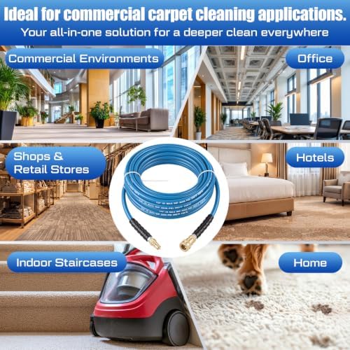 1/4"x50' Blue Carpet Cleaning Solution Hose with Quick Connector - Image 6