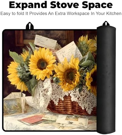 Heat-resistant Stove Top Cover - 28.5" X 20.5" Cooktop Protector Covers, Scratch-resistant Washable Pad Kitchen Countertop Mat (Sunflower, 28.5" x 20.5") - Image 6