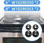 Black Stove Drip Pans for Whirlpool Amana Set of 4-3 6 in 1 8 inch - Image 6