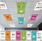 8pcs Fluorescent Light Covers for Classroom,2x4 FT Colorful Confetti by Hallswl