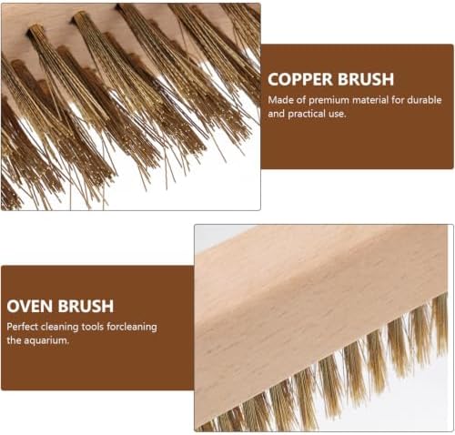 Copper Grill Brush with Wood Handle for Kitchen Sink and Stain Scrubbing - Image 3
