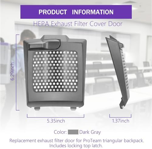 HASMX 833954 Vacuum Cleaner Hepa Filter Cover, Exhaust Filter Cover Door for ProTeam Backpack Vacuum Cleaner 107303, 107310, Super Coach Pro 10, Replace Part Number 833954, 841708 (1-Pack) - Image 4