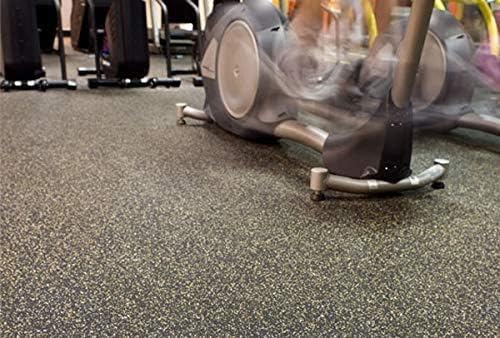 American Floor Mats 3/8in (9mm) Thick 10% Blue/Grey 4' x 4' Heavy Duty Rubber Rolls, Protective Exercise Mats, Home Gym Rubber Flooring - Image 2