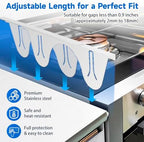 Stainless Steel Stove Gap Covers, Heat Resistant, Easy to Clean, Fits Stove & Countertop Gaps, Adjustable Length 13.8" to 27.5", Width 0.79"(Silver) - Image 5