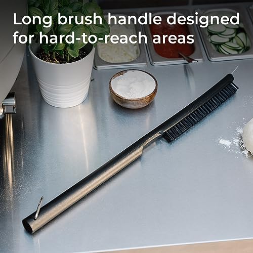 Everdure 2-in-1 Pizza Oven Brush and Scraper Tool - for Hard to Reach Areas and Keeping Your Oven Fresh and Clean - Nylon Bristles, Stainless Steel Spatula, Long Handle - Outdoor Pizza Oven Essential - Image 4