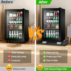 Mini Fridge Silicone Mat with Four Base Raisers,19.7"x19.7"x0.5" Under Refrigerator Mat, Mini Fridge Drip Pan Prevent Water Leakage,Floor Damage,Protect Mat for Small Fridge,Refrigerator,Freezer-Black - Image 4