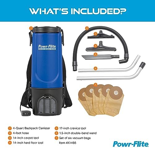 Powr-Flite Pro-Lite Backpack Vacuum Cleaner, 4-Quart Canister, BP4S - Image 2
