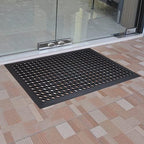 Rubber Floor Door Mats Outdoor Entrance Commercial Restaurant Kitchen Anti Fatigue Rubber Drainage Mat New Non Slip Bar Floor Mat for Garage Use Black 36inch x 60inch from SallyMall - Image 3