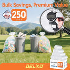 Delxo 30-33 Gallon Trash Bags, 250 Count Bulk Value Clear Large Garbage Bag - Image 4