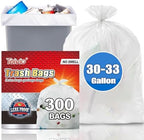 Teivio Large Clear Trash Bags 30-33 Gallon 300 Count 30+ Gal Garbage Bags by Teivio