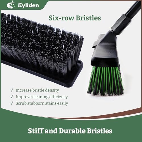 Eyliden 18" Push Broom for Deck Driveway Patio Garage, Black - Image 4