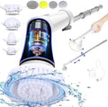 UBeesize Electric Spin Scrubber,Long Cordless Cleaning Brush,Rotatable Shower Scrubber with 8 Replaceable Heads,Adjustable Detachable Handle Bathroom Scrubber for Bathtub,Tile,Floor and Car Cleaning by UBeesize