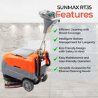 SUNMAX RT35 17" Walk-Behind Floor Scrubber, 22" Squeegee - Image 2