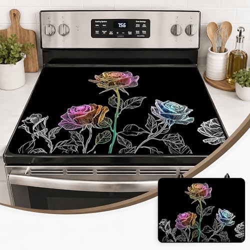 Stove Top Cover,28.5"L x 20.28"W,Heat Resistant Cooktop Protector Mat by seewan