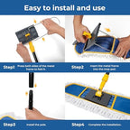 24”Dust Mop for Floor Cleaning, Heavy Duty Sweeper Broom Catches Dust, Pet Hair, and Debris, Washable 2 Cotton Mop Pads, Floor Duster for Hardwood, Tile, Laminate, and LVP Flooring - Image 5