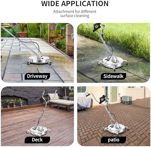 20" Pressure Washer Surface Cleaner Plus with 5 Nozzles Water Broom - Image 7