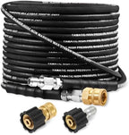 YAMATIC Pressure Washer Hose 50 FT, Steel-Wire Braided, 4000 PSI by YAMATIC