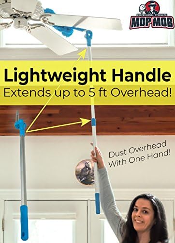 Extendable Washable Microfiber Duster and Blind Cleaner w/Pivoting Head and Extension Pole. Telescopic Arm and Flexible Heads for Easy Ceiling and Cobweb Dusting. Detachable Dusters = Quick Cleaning - Image 3