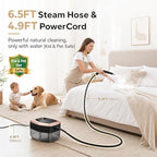 Steam Cleaner, 3-Level Adjustable Pressurized Steam Cleaner for Home, 15s Heat-Up Handheld Steamer for Cleaning, 1.9 Qt Tank Portable Steam Cleaner for Car, Tile, Grout - Image 4