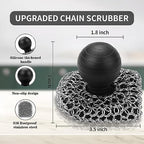 Cast Iron Scrubber with Pan Scraper, 316 Chainmail Scrubber for Cast Iron - Image 4