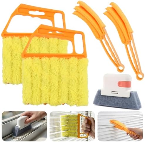 5 Pack Window Blind Cleaner Kit, Washable Microfiber Blind Cleaning Tool with Air Vent Cleaner, Window Track Cleaning Brush, Dust Cleaner for Window Blinds, Air Vents, Tracks & Fans by Unknown
