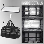 SCAVATA Wearable Cleaning Caddy, Cleaning Caddy Supplies Organizer with Handle & Shoulder Straps for Housekeepers, Under Sink & Car Cleaning Tool Organizers Bag with 4 Foldable Divider (MediumGrey) - Image 4