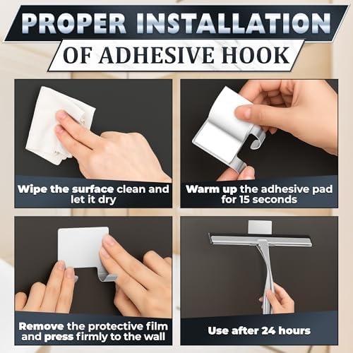 Stainless Steel Shower Squeegee, Glass, Silicone, 10 Inch (Silver) - Image 5