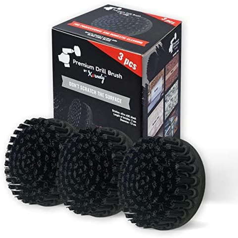 Premium Drill Brush Professional – Ultra-Stiff 5 in Black Set of 3 | Scratch-Free Heavy-Duty Cleaning Brush for Concrete, Brick, Stone, Metal, Garage, BBQ Grills, Rust and Construction Tools - Image 4