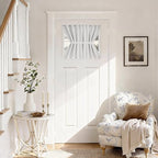 Vatge Small Door Window Curtains with Magic Tape, 2-in-1 Installation Method Shades for Front Door & Window, 1 Panel, W25 x L20, Greyish White by Vatge