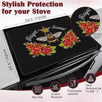 Queen Bee Honey Bee Flowers Stove Top Cover Glass Cooktop Heat Resistant Ceramic Stove Top Covers Mat Prevents Scratching Stoves/Counter/Washer Protector,28x20 in - Image 2