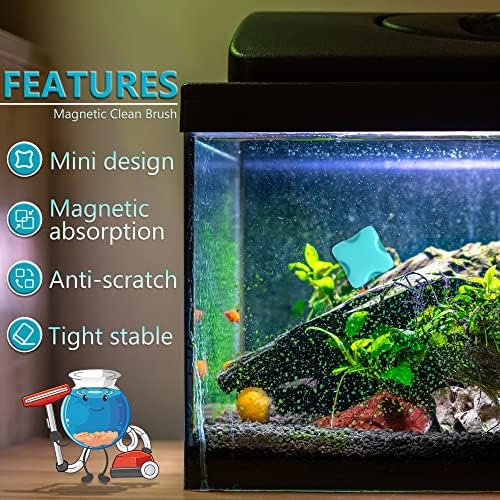 Magnetic Aquarium Fish Tank Glass Algae Scrapers Glass Cleaner Scrubber Clean [Compact, Scratch-Free, Non-Slip, Magnetizing] Mini - Image 5