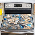 NYZE Stove Top Covers for Electric Stove for Kitchen (Blue Crystal Floral) by GIVEYOUTHEBEST