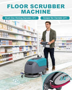 C5 18" Walk-Behind Commercial Floor Scrubber Machine, 500W Motor - Image 4