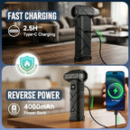 MTOX Electric Air Duster, 150,000 RPM Compressed Air Duster, Fast Charging, Dual 4000mAh Batteries, 2-in-1 Blower & Vacuum Portable, for Keyboards PC Computer Case, House, Outdoor & Cars (Black) - Image 5